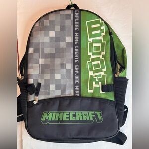 Minecraft Green and Gray Men's Backpack Boys Kids